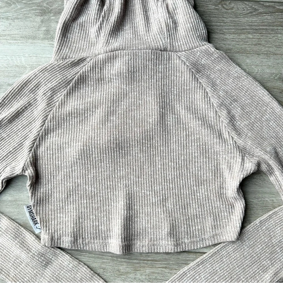 Gymshark Slounge Taupe  Cropped Hoodie - Picture 12 of 15
